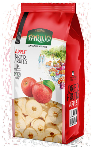 Apple Dried Fruit Manzanas desecadas marca Farino