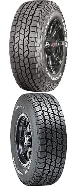 Neumáticos defectuosos Discoverer AT3 4S de la marca Cooper y Deegan 38 All-Terrain de la marca Mickey Thompson